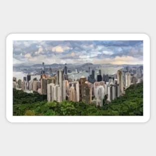 Victoria Peak Abstract Painting Sticker